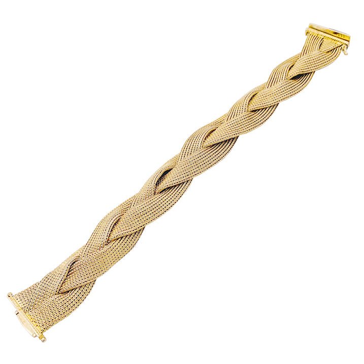 Bracelet tresse or jaune - Image 3