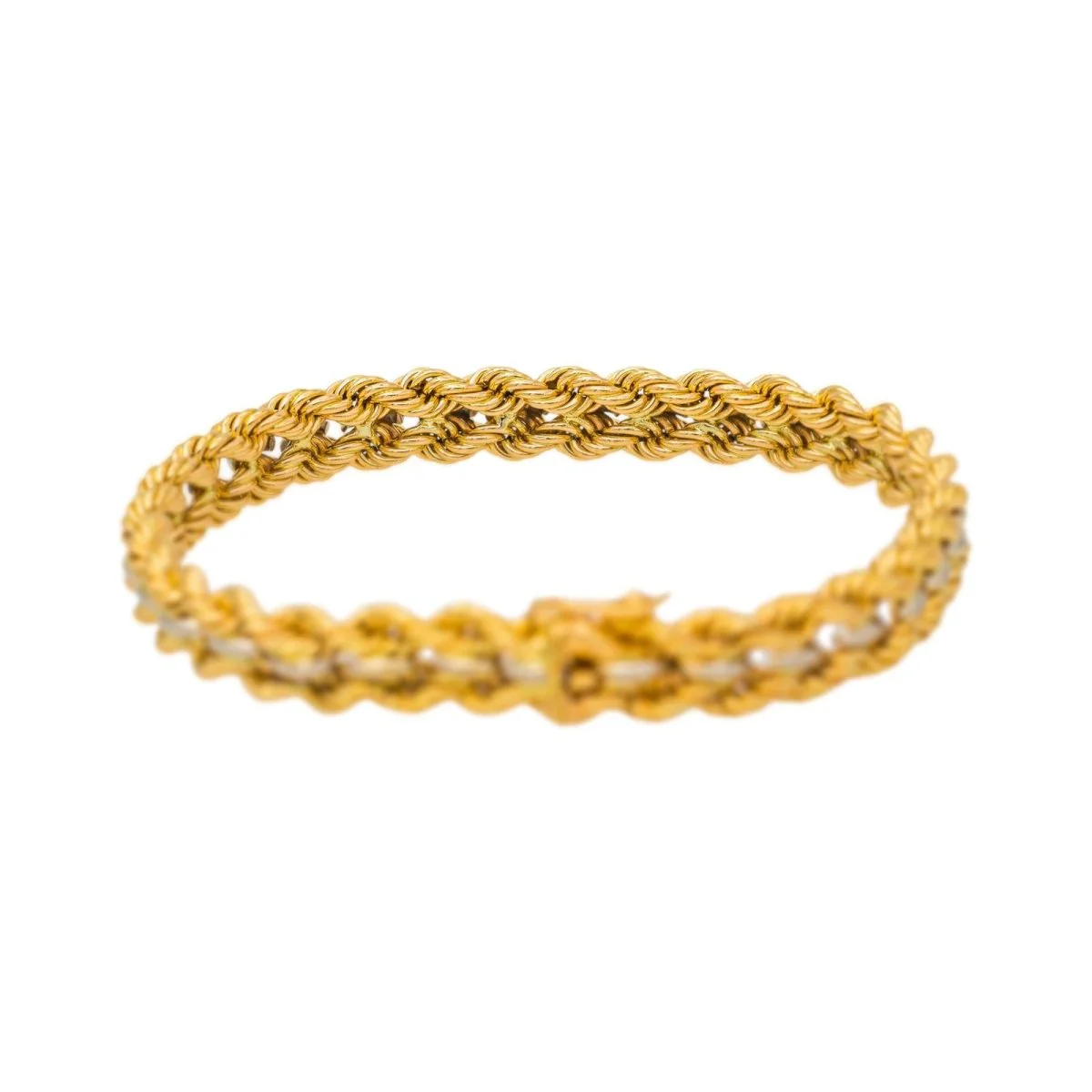 Bracelet Maille en or blanc et or jaune - Image 4