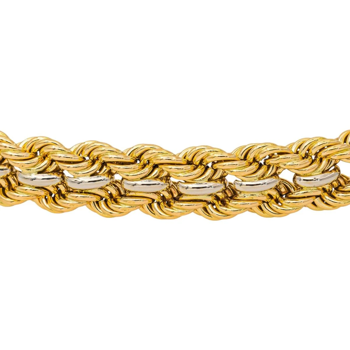 Bracelet Maille en or blanc et or jaune - Image 5
