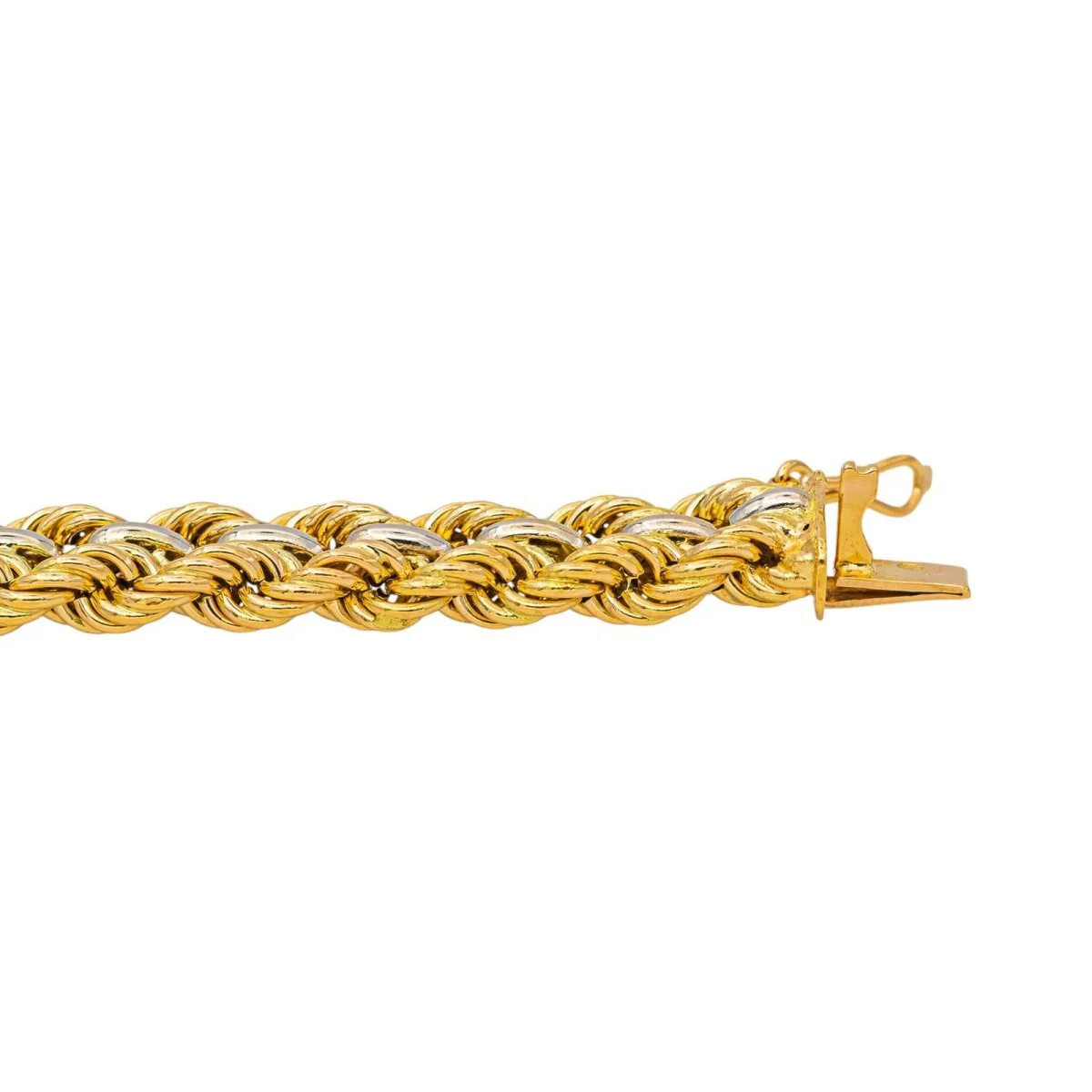 Bracelet Maille en or blanc et or jaune - Image 7