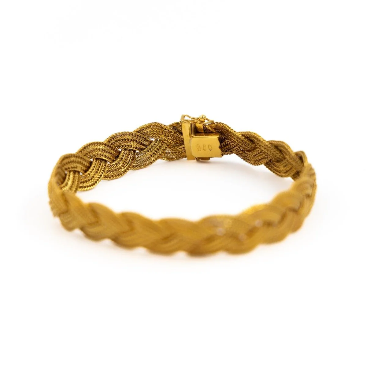Bracelet Maille palmier tressée en or jaune - Image 7
