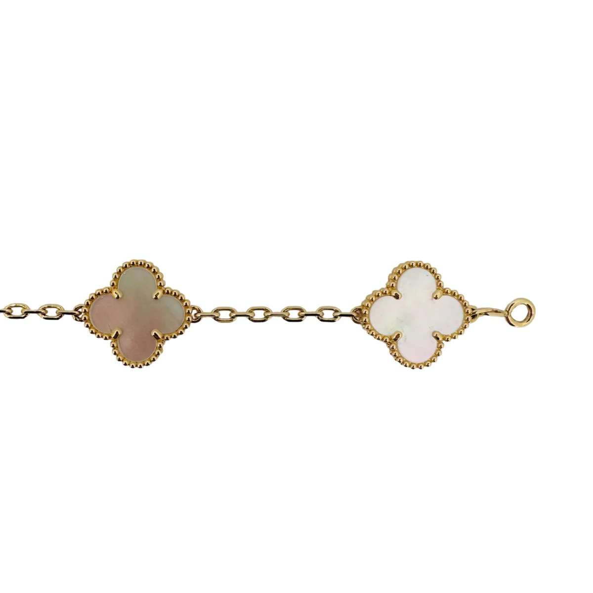 Bracelet VAN CLEEF & ARPELS "Alhambra" en or jaune et nacre blanche - Image 4