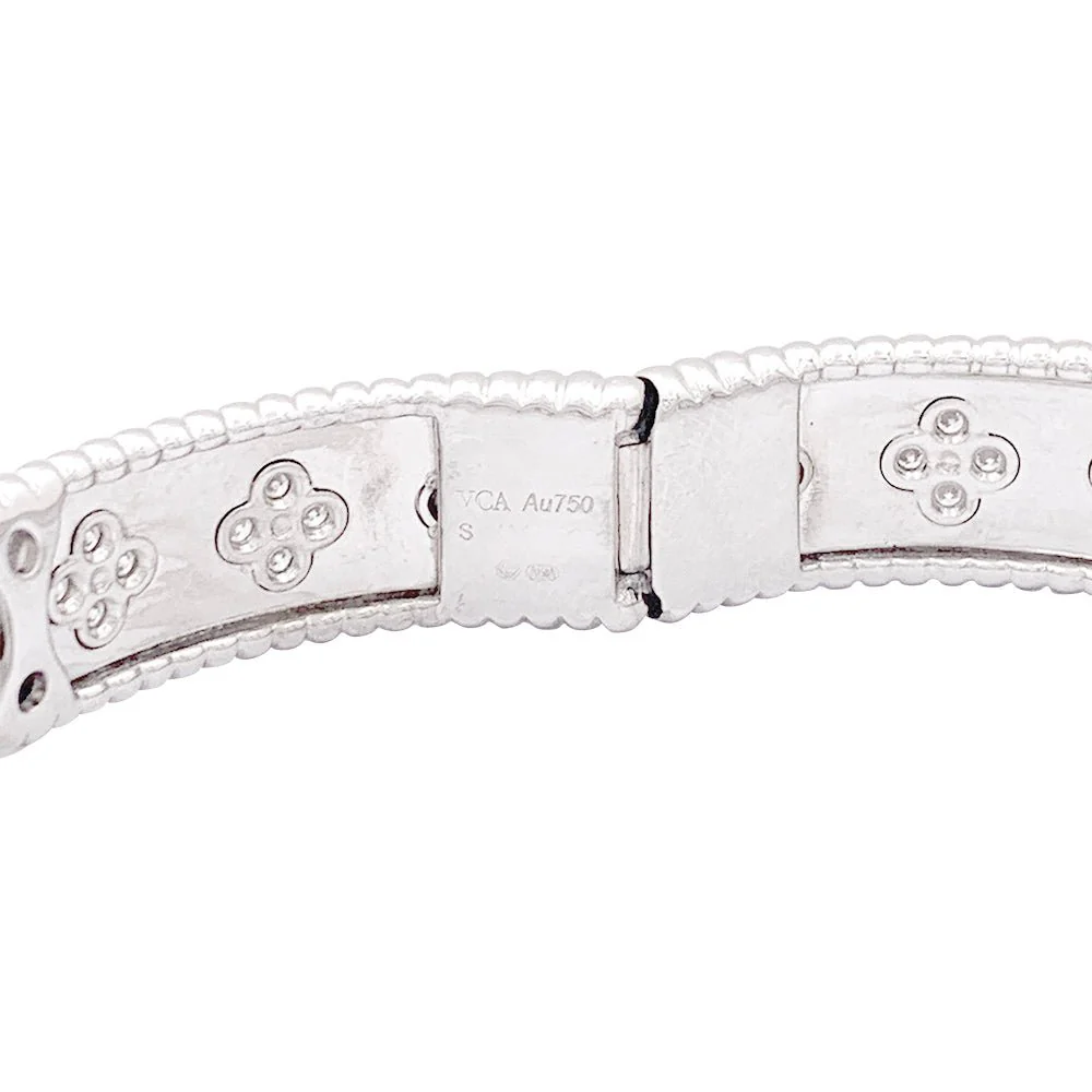 Bracelet VAN CLEEF & ARPELS "Perlée" or blanc, diamants. - Image 3