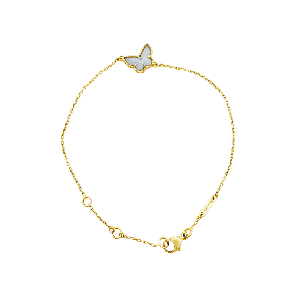 Bracelet VAN CLEEF & ARPELS Sweet Alhambra papillon en or jaune et nacre - Image 3