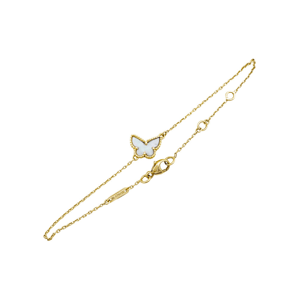 Bracelet VAN CLEEF & ARPELS Sweet Alhambra papillon en or jaune et nacre - Image 4