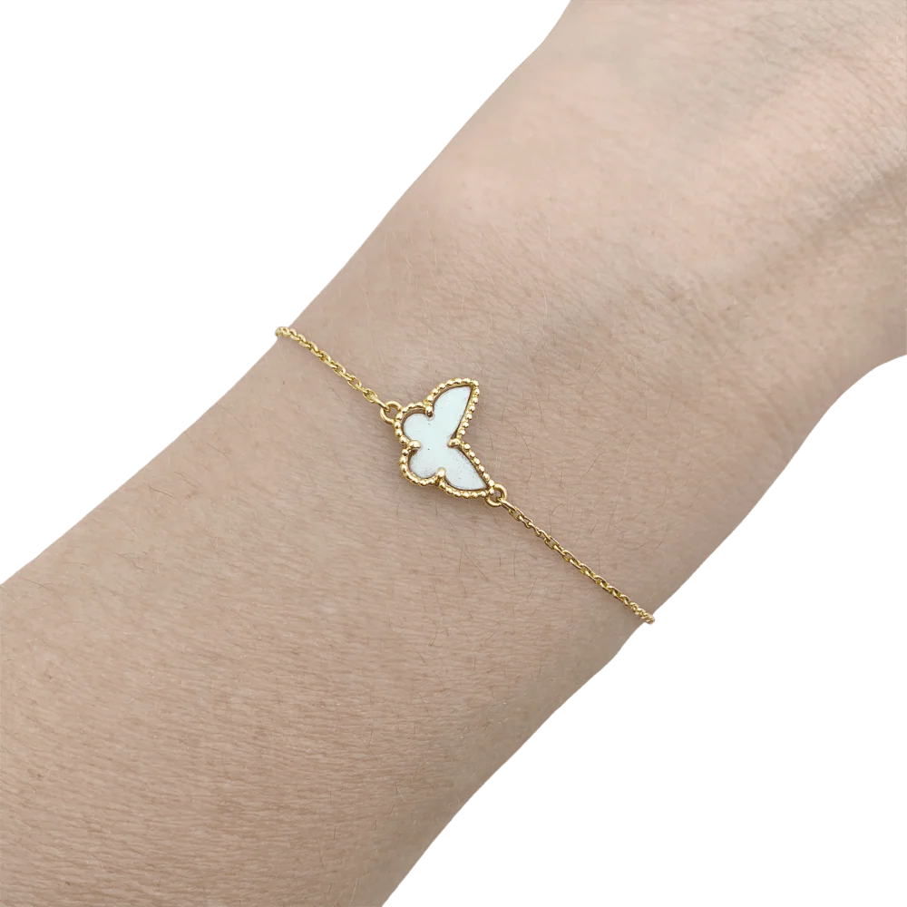 Bracelet VAN CLEEF & ARPELS Sweet Alhambra papillon en or jaune et nacre - Image 5
