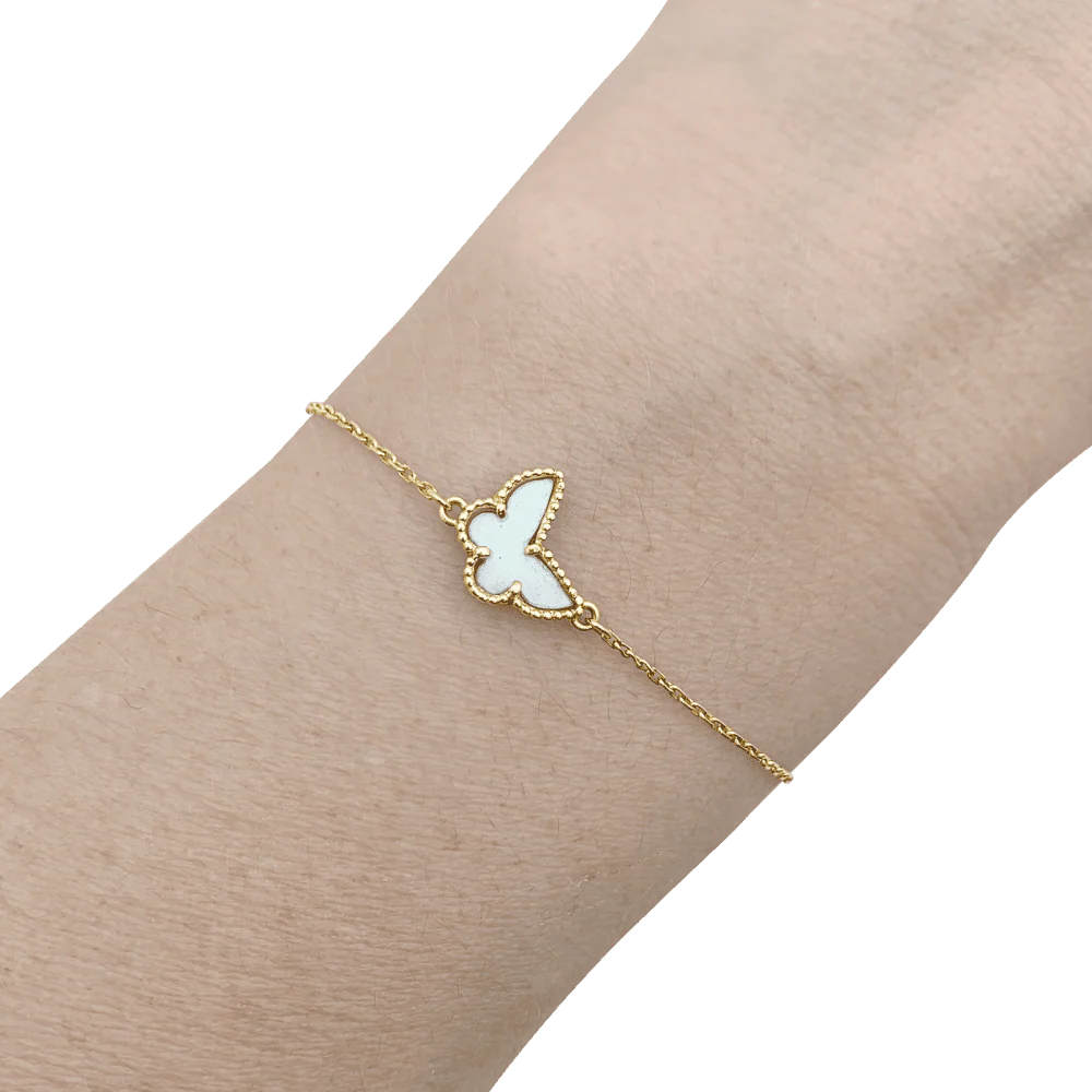 Bracelet VAN CLEEF & ARPELS Sweet Alhambra papillon en or jaune et nacre - Image 6