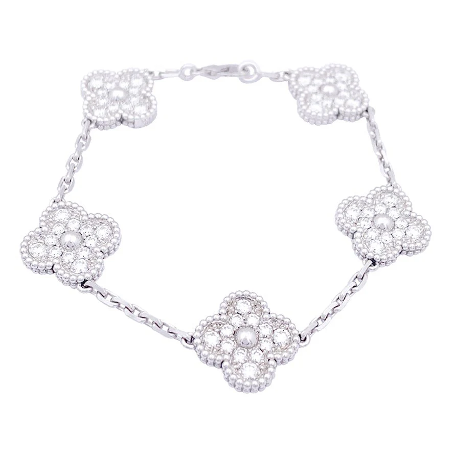 Bracelet VAN CLEEF & ARPELS "Vintage Alhambra" en or blanc et diamants