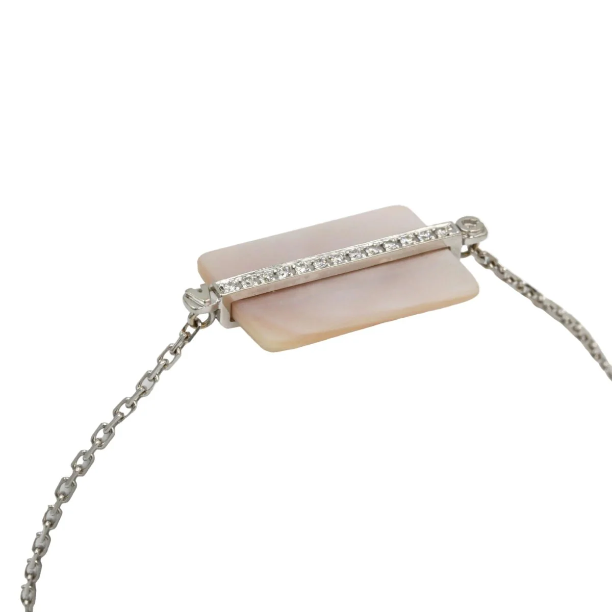 Bracelet VICTORIA CASAL "Étiquette" en or blanc, nacre et diamants - Image 4
