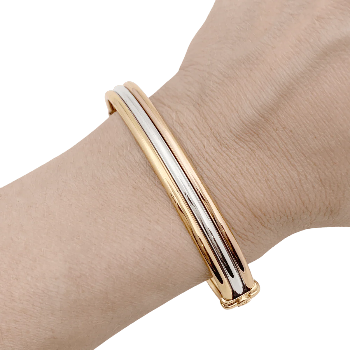 Bracelet Jonc CARTIER "Trinity" en or jaune, or rose et or blanc - Image 2