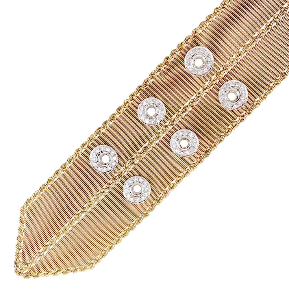 Bracelet vintage "Ceinture", or rose et diamants - Image 8