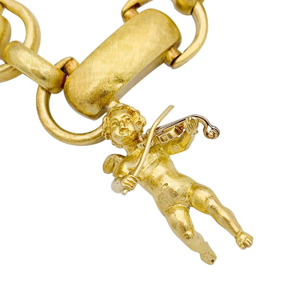 Bracelet Breloque Chérubins Musiciens en or jaune - Image 6