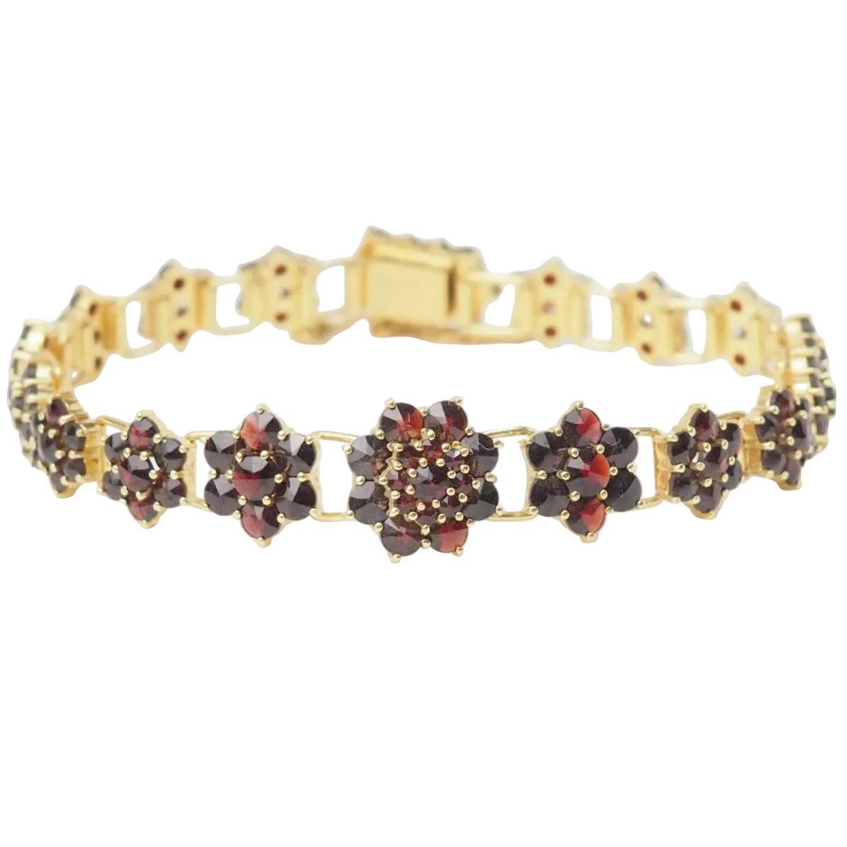 Bracelet vintage en or jaune et grenat
