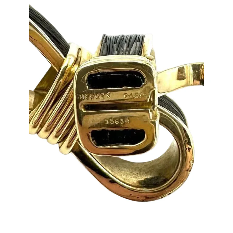 Bracelet HERMÈS en or jaune et crin de cheval - Image 3