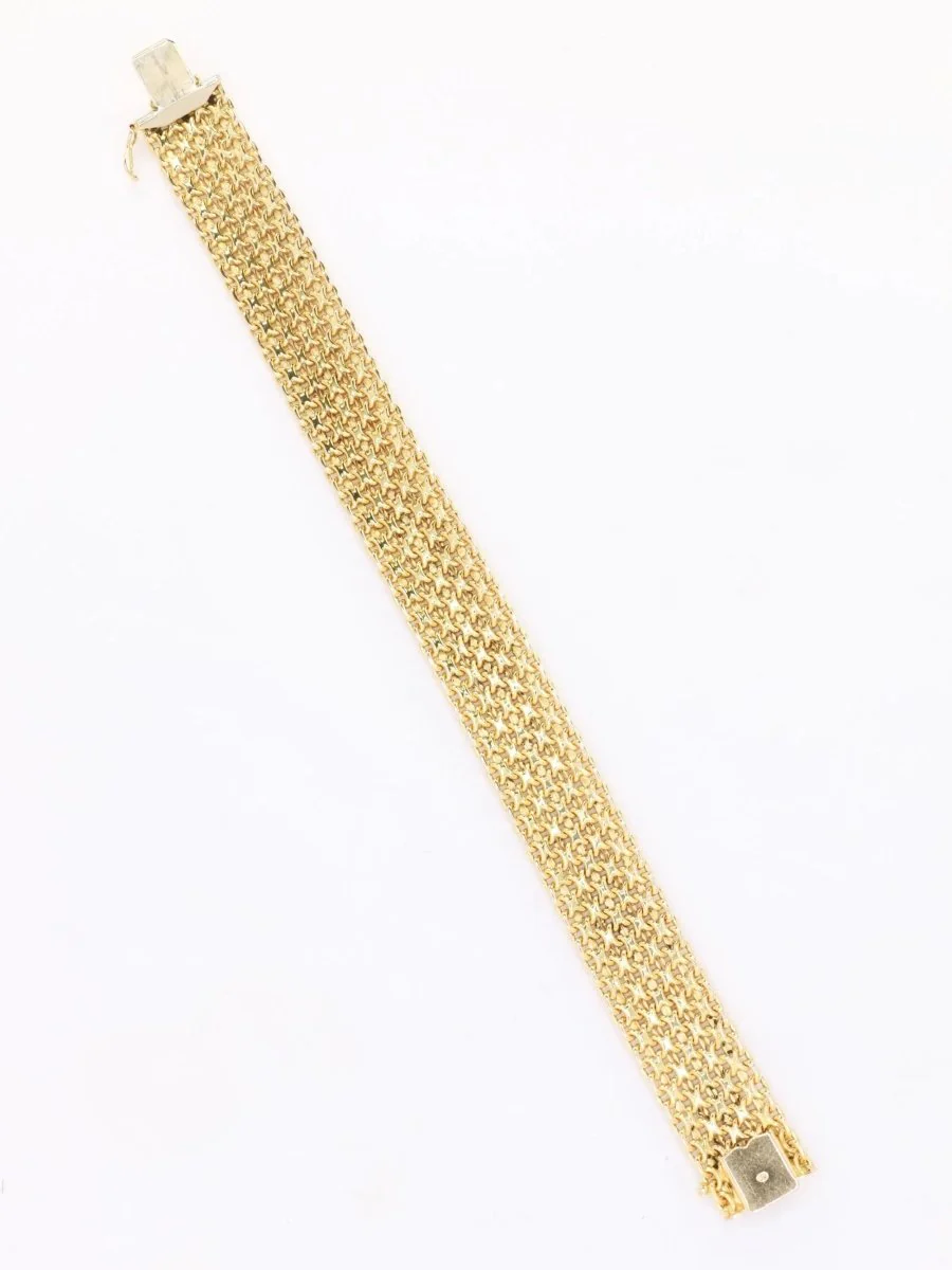 Bracelet vintage maille milanaise or jaune - Image 8