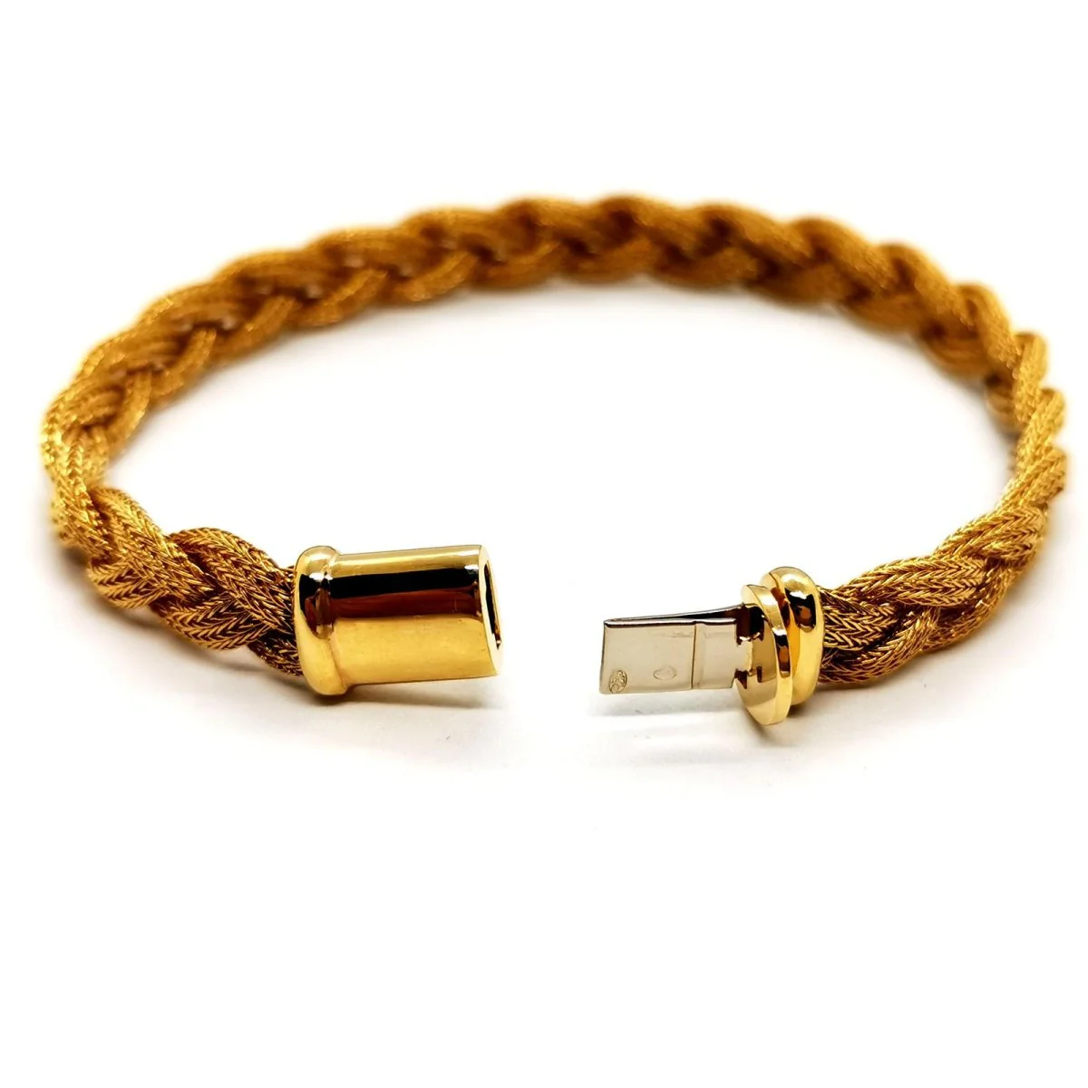 Bracelet Maille tressée en or jaune - Image 4