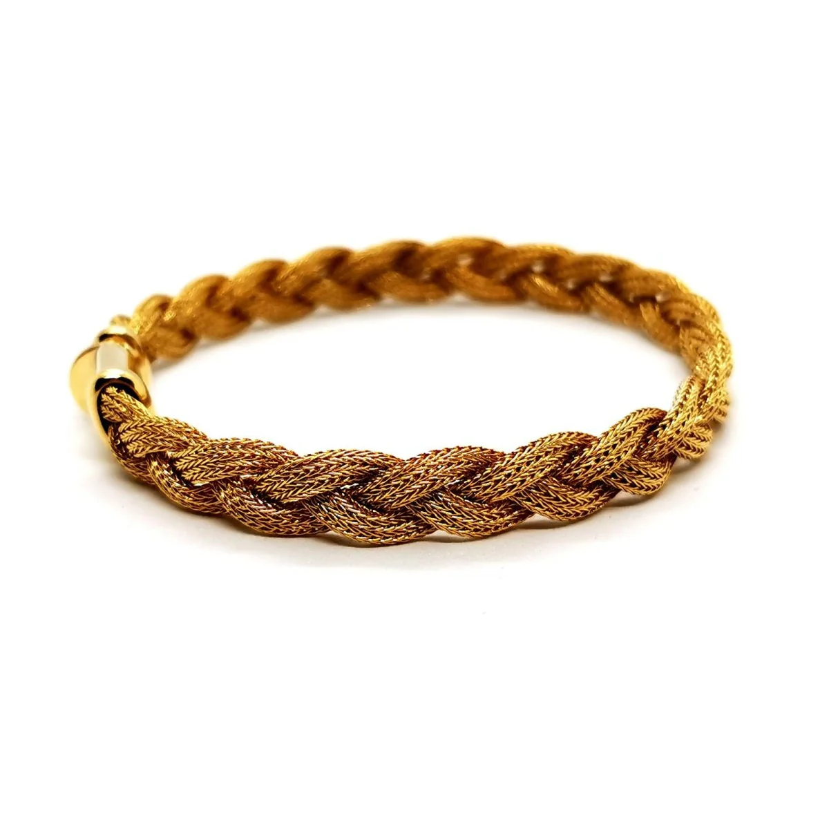 Bracelet Maille tressée en or jaune - Image 5