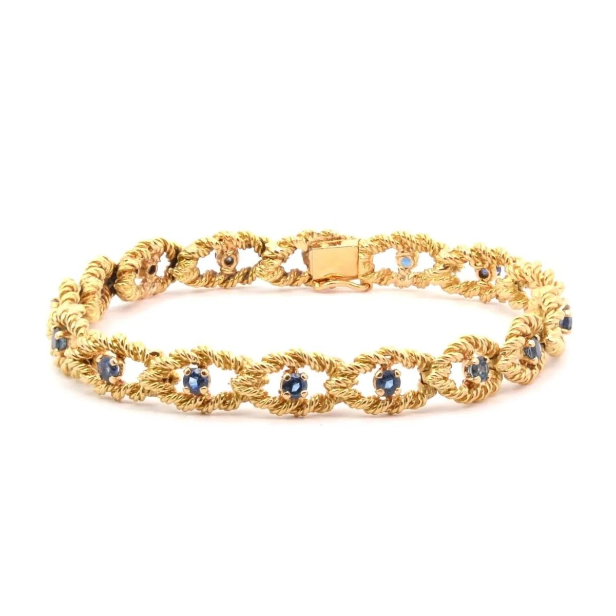 Bracelet vintage en or jaune et saphirs