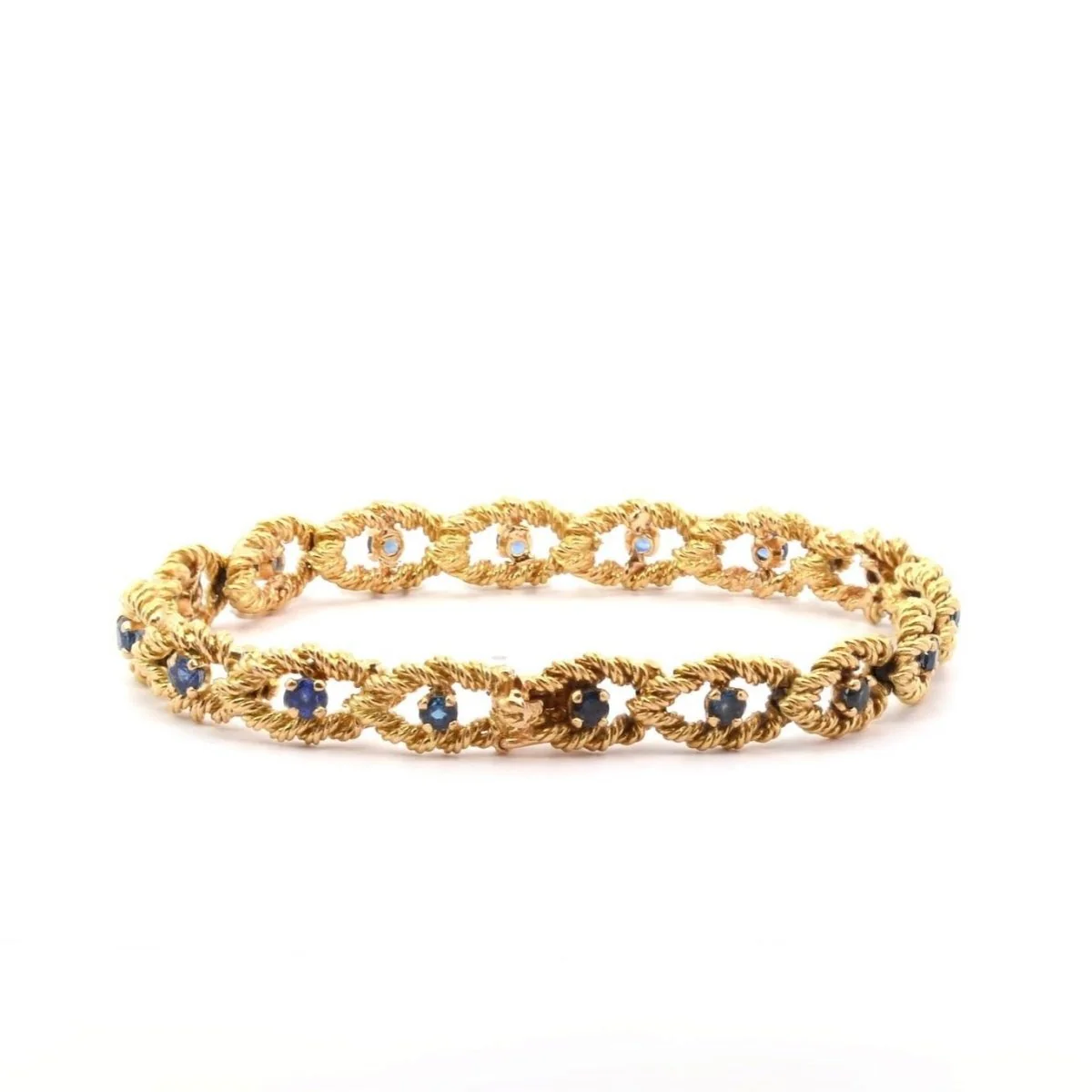 Bracelet vintage en or jaune et saphirs - Image 2