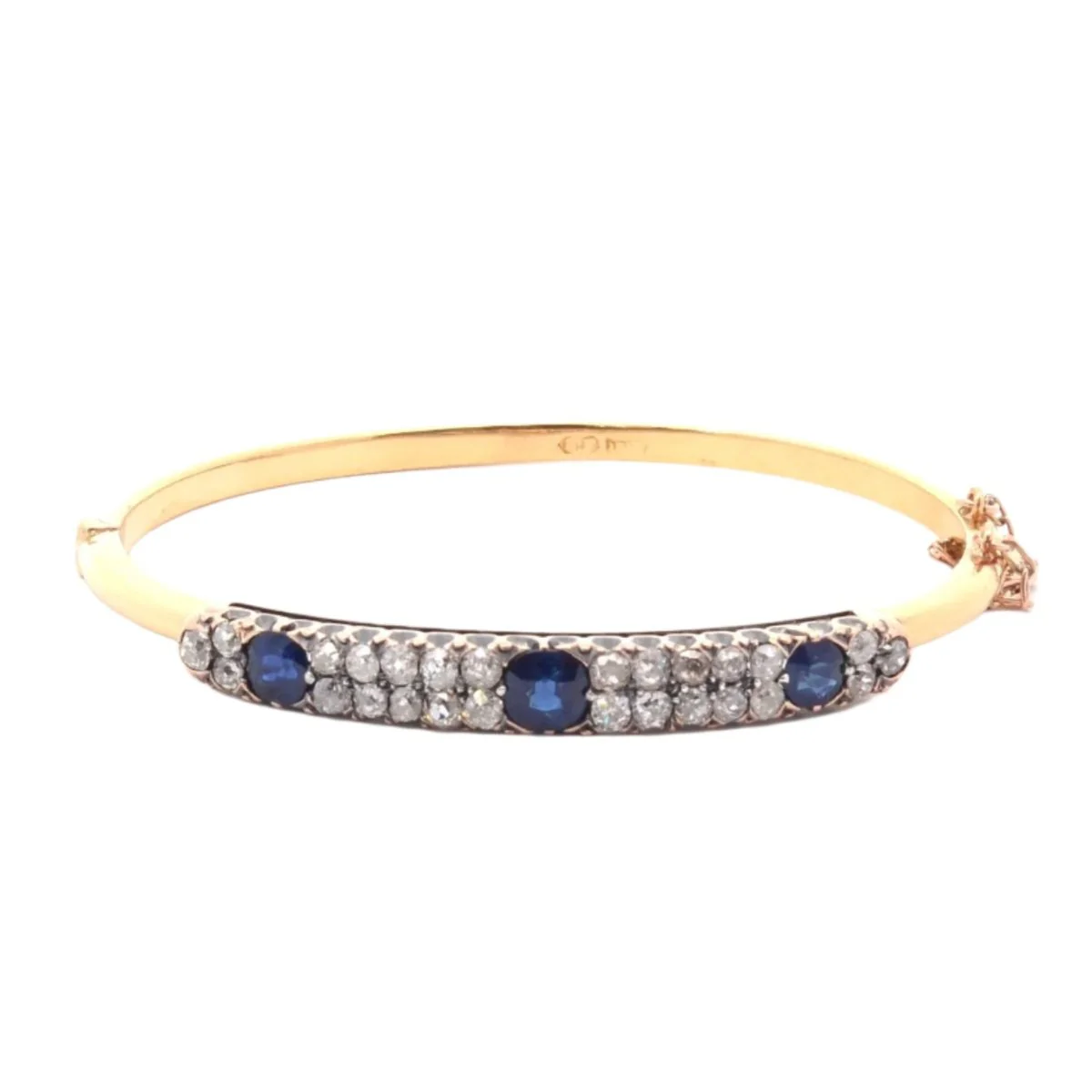 Bracelet Jonc en or jaune, saphirs et diamants