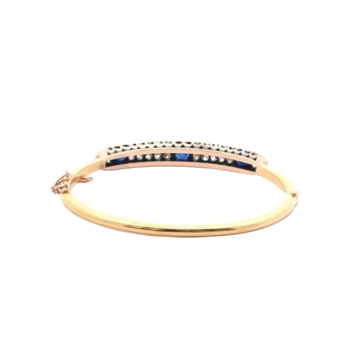 Bracelet Jonc en or jaune, saphirs et diamants - Image 3