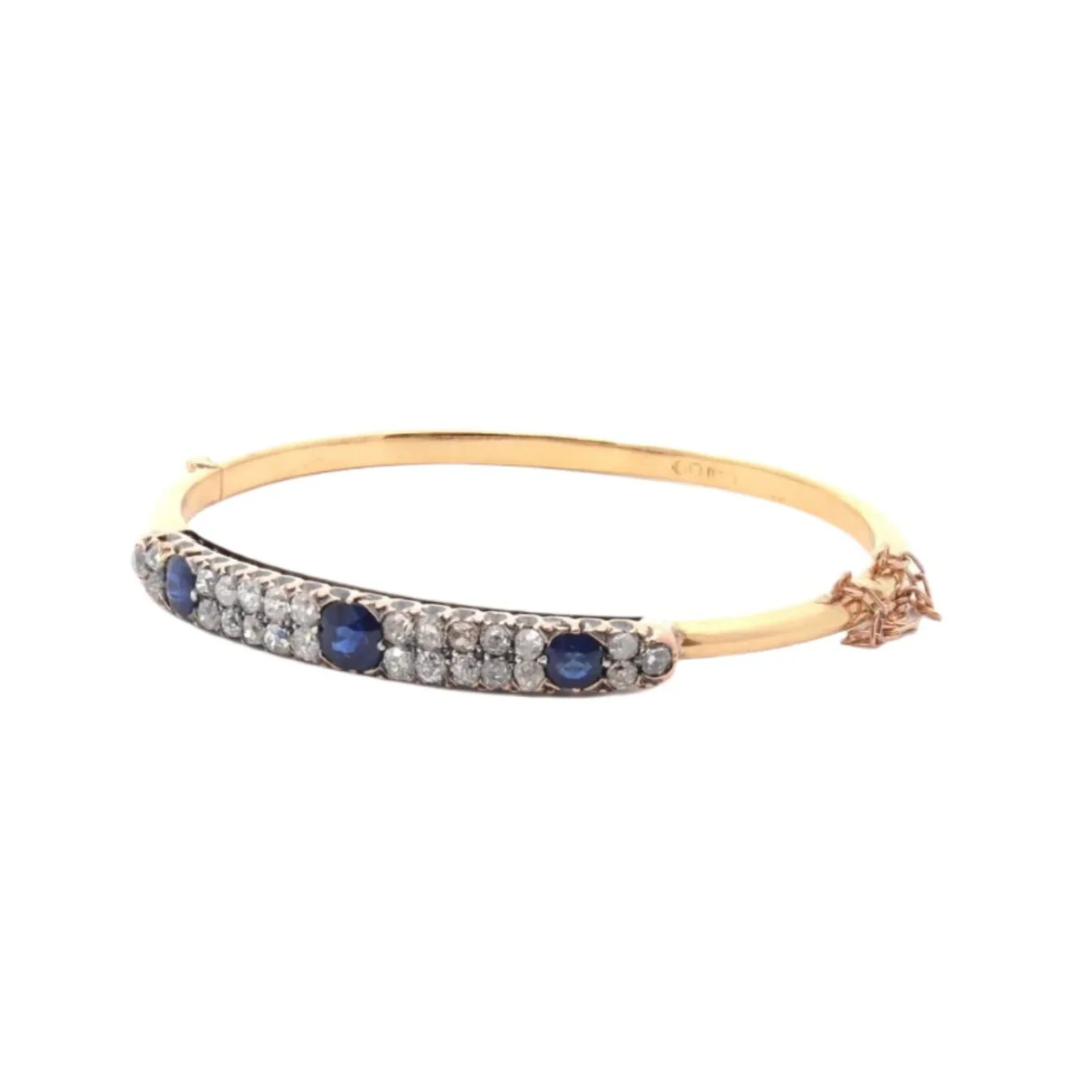 Bracelet Jonc en or jaune, saphirs et diamants - Image 4