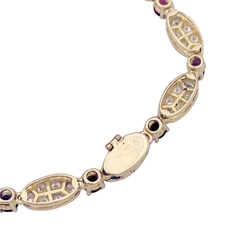Bracelet vintage VAN CLEEF & ARPELS en diamants, rubis et or jaune. - Image 3