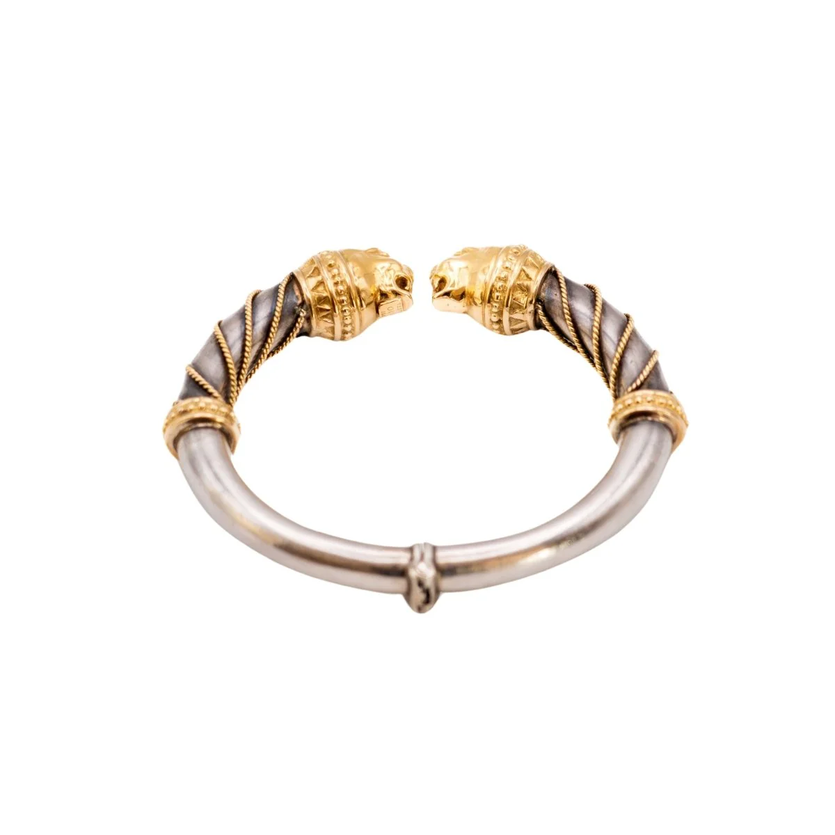 Bracelet Jonc ZOLOTAS en or jaune et argent - Image 4