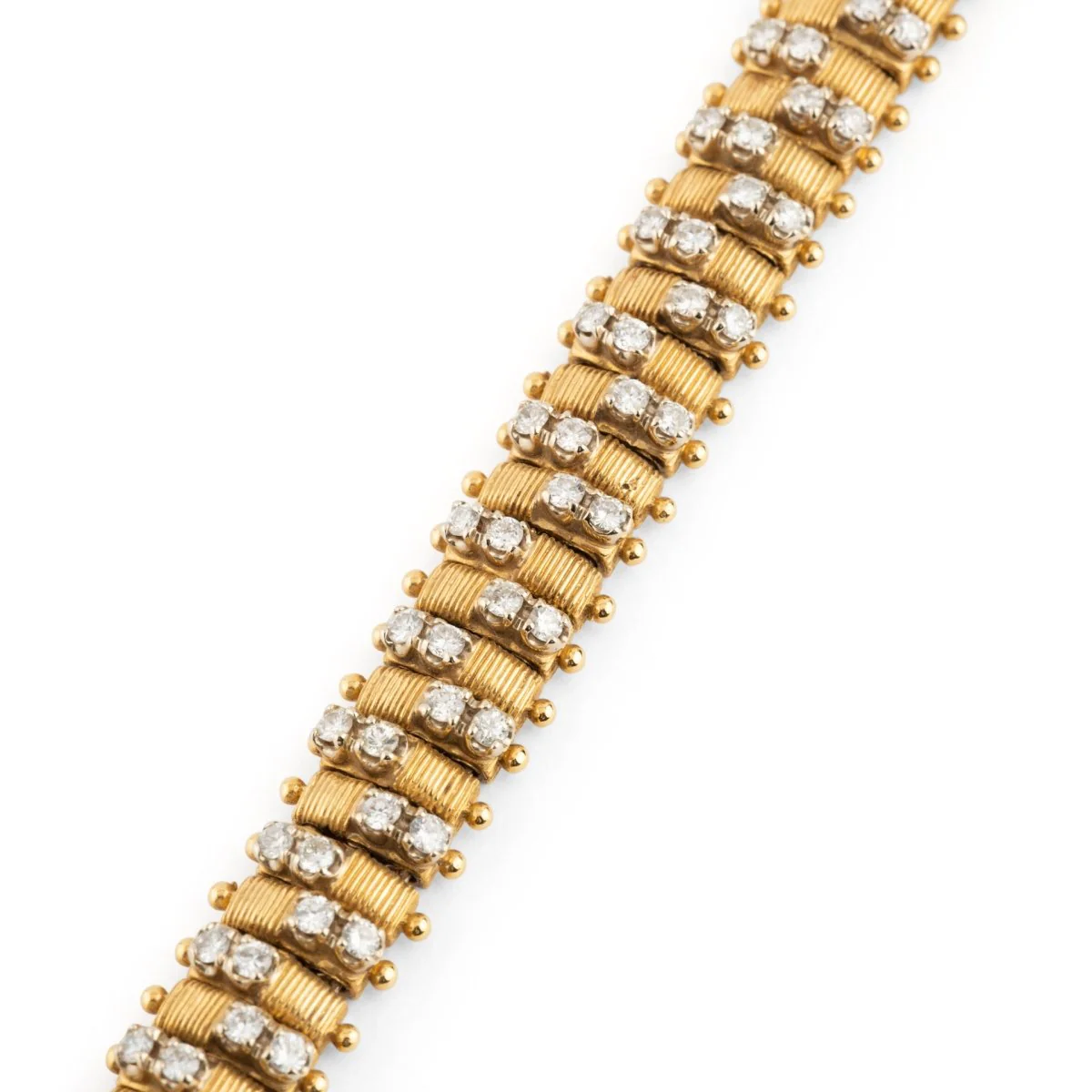 Bracelet souple en or jaune et diamants - Image 3