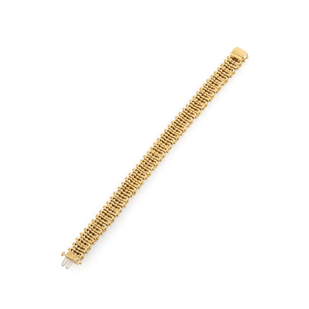 Bracelet souple en or jaune et diamants - Image 4