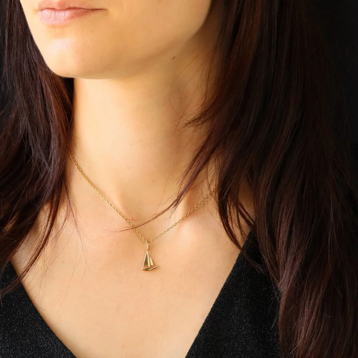 Pendentif voilier en or jaune - Image 2