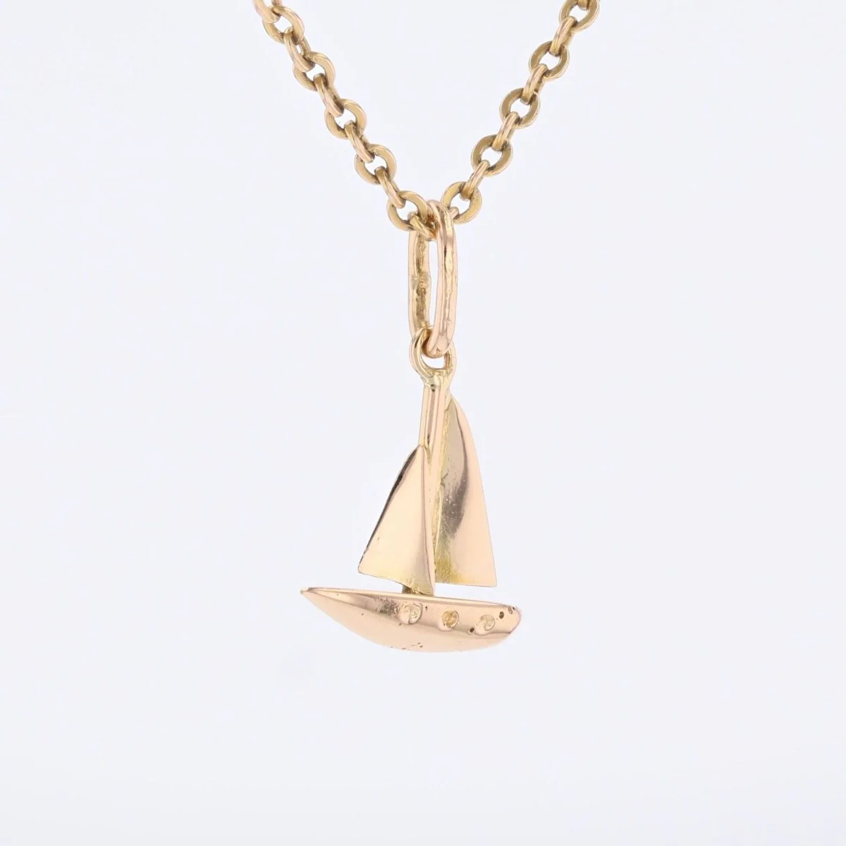 Pendentif voilier en or jaune - Image 4