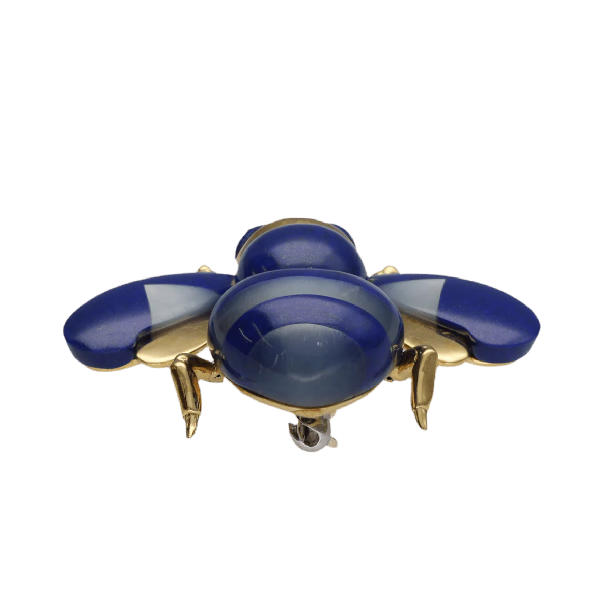 Broche Épingle en or jaune, lapis-lazuli et nacre - Image 3