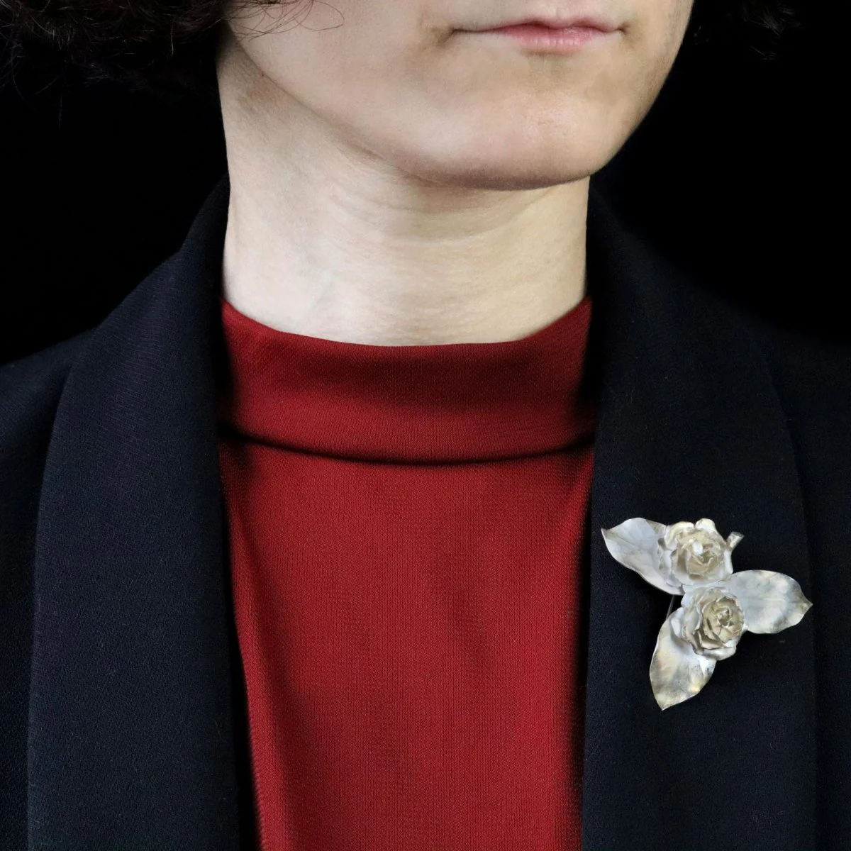 Broche GEORGES-RENÉ LECOMTE Boutons de rose en argent - Image 2