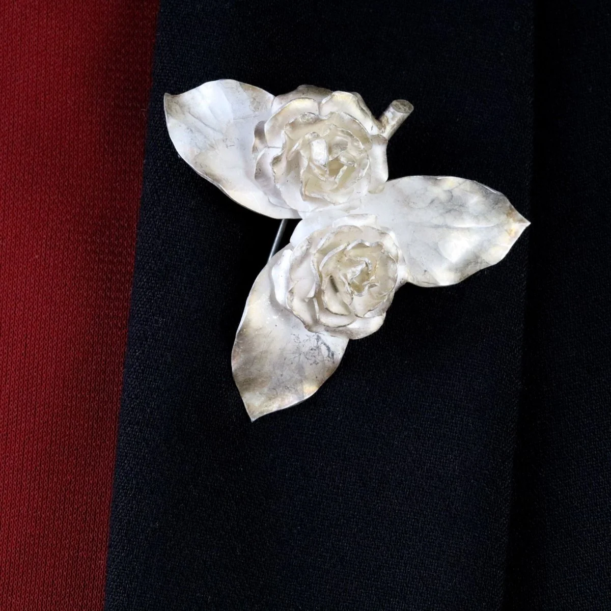 Broche GEORGES-RENÉ LECOMTE Boutons de rose en argent - Image 7