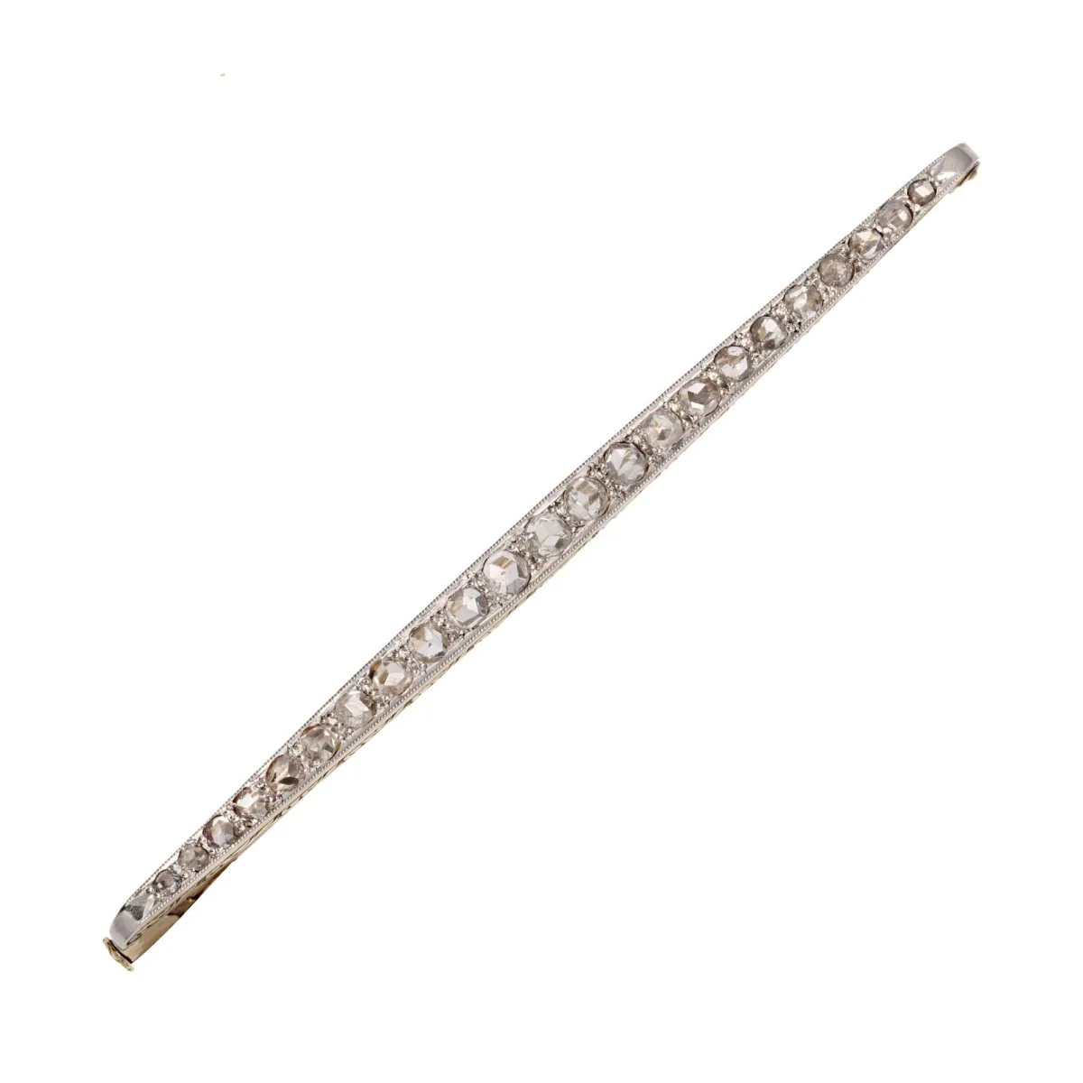 Broche Barrette en or jaune, platine et diamants - Image 3