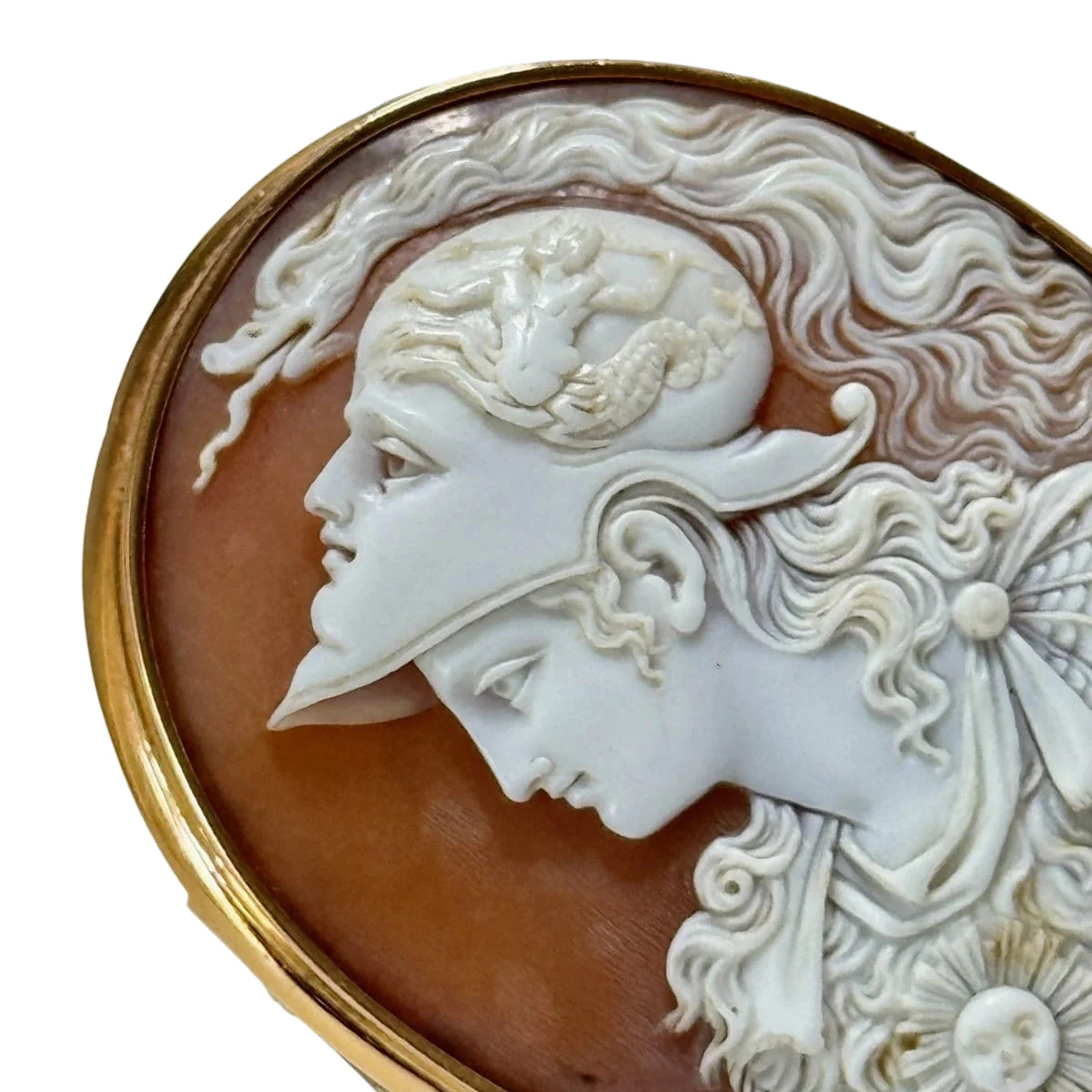 Broche camée en or jaune et nacre - Image 4