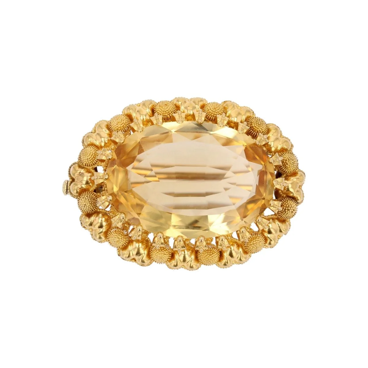 Broche Épingle en or jaune et citrine