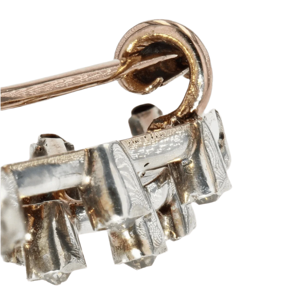 Broche Épingle en or jaune, argent et diamants - Image 8