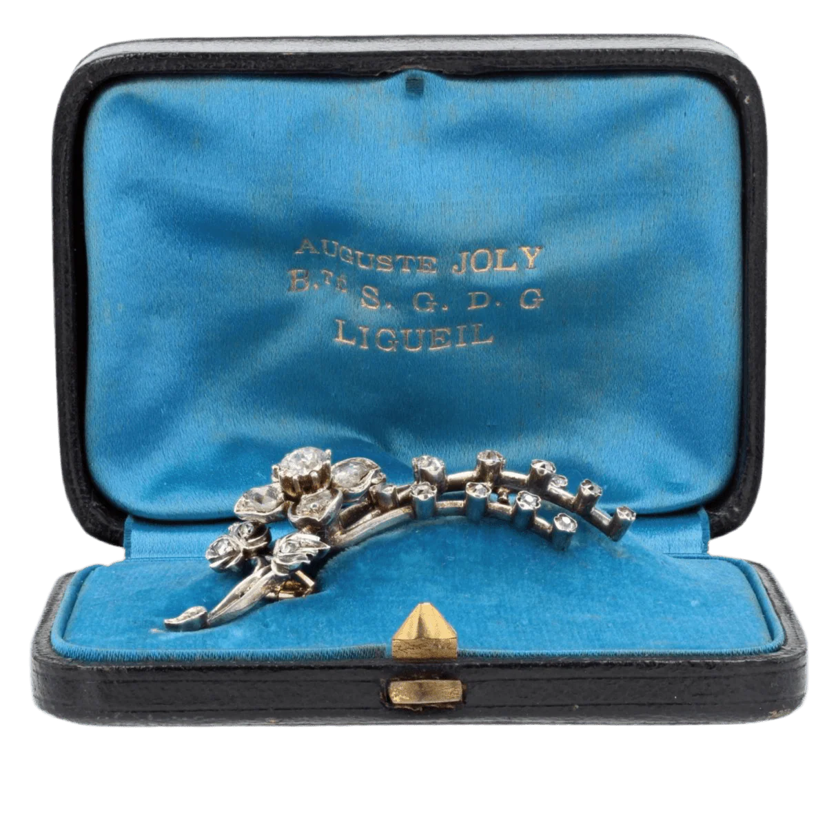 Broche Épingle en or jaune, argent et diamants - Image 9