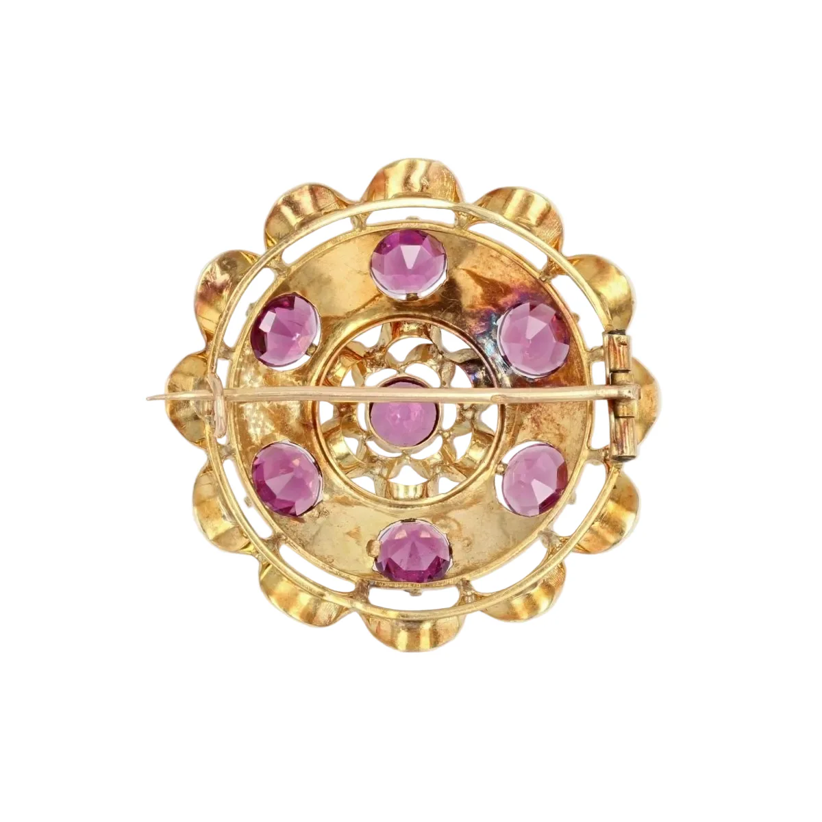 Broche Épingle en or jaune et grenats - Image 3