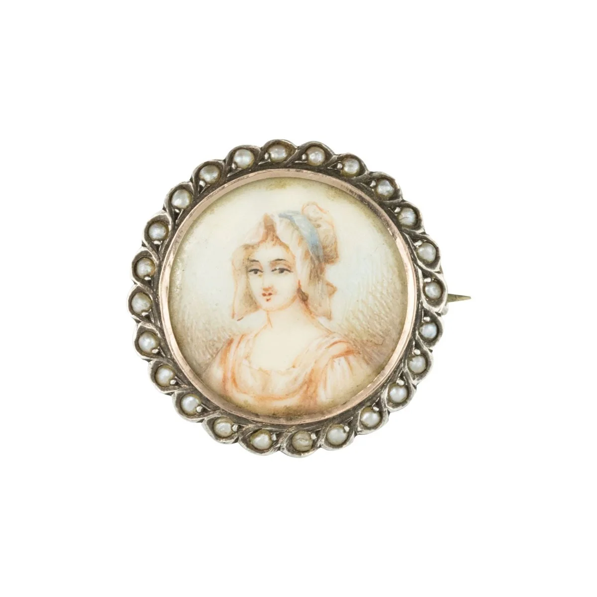 Broche Épingle en argent et perles