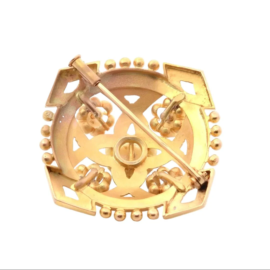 Broche Épingle en or jaune et perles - Image 2