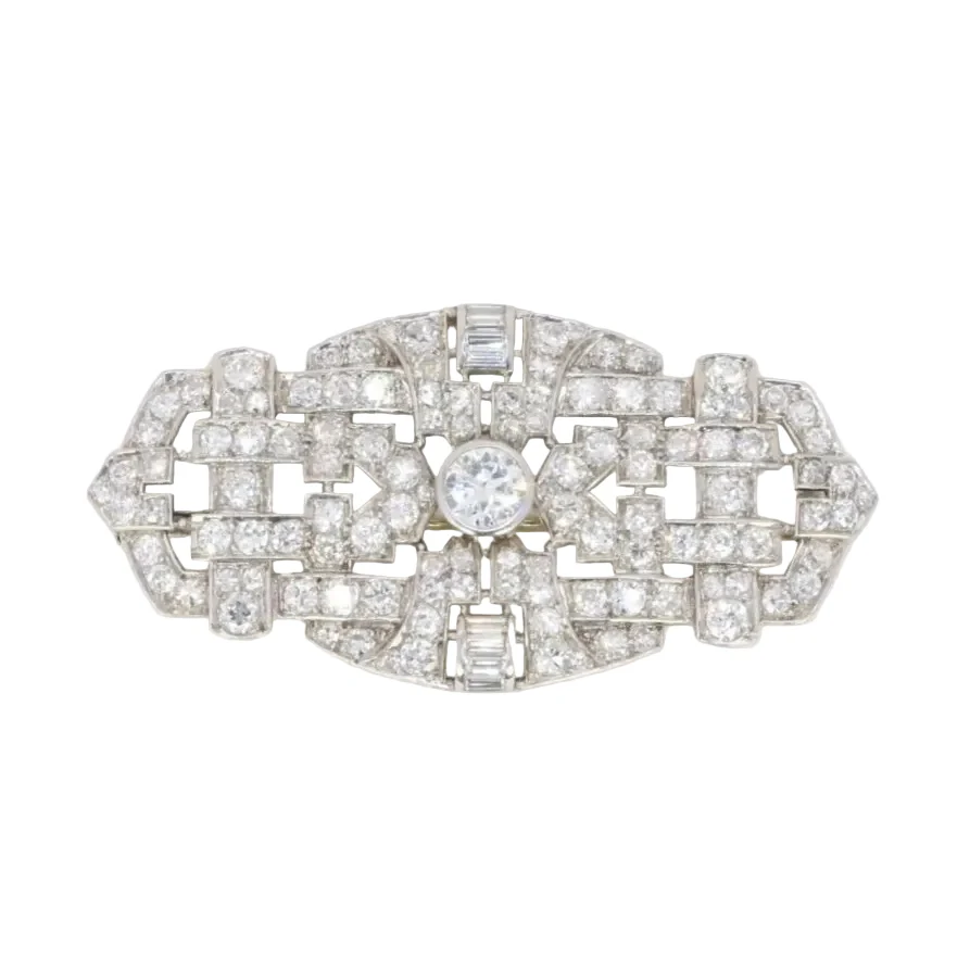 Broche Art Deco diamants 7 ct