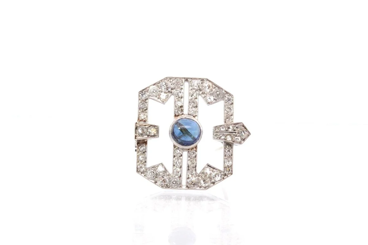 Broche art déco diamants en platine