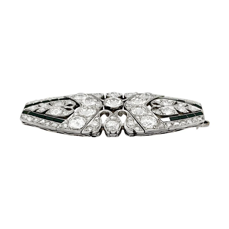 Broche Art Déco en platine sertie de diamants et d'onyx - Image 3