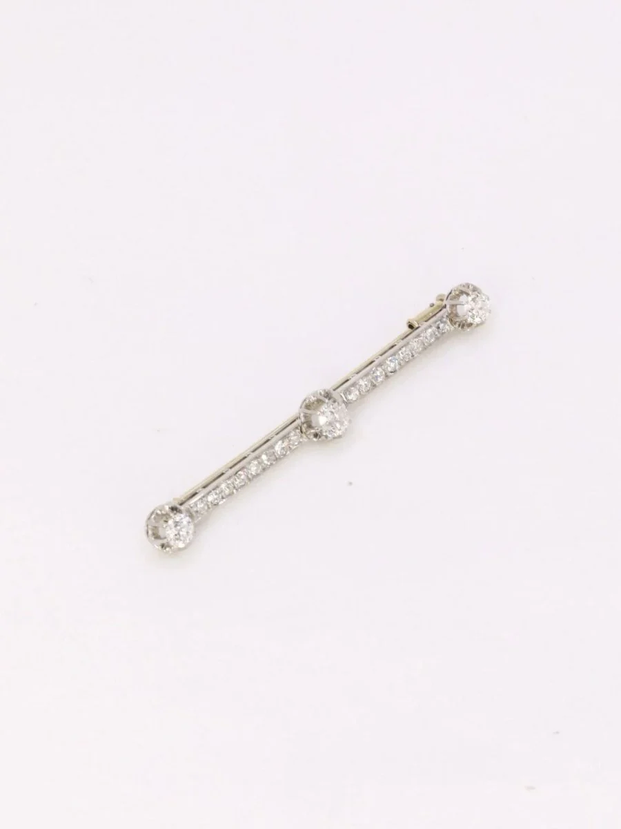 Broche barrette Art-Déco diamants taille ancienne - Image 5