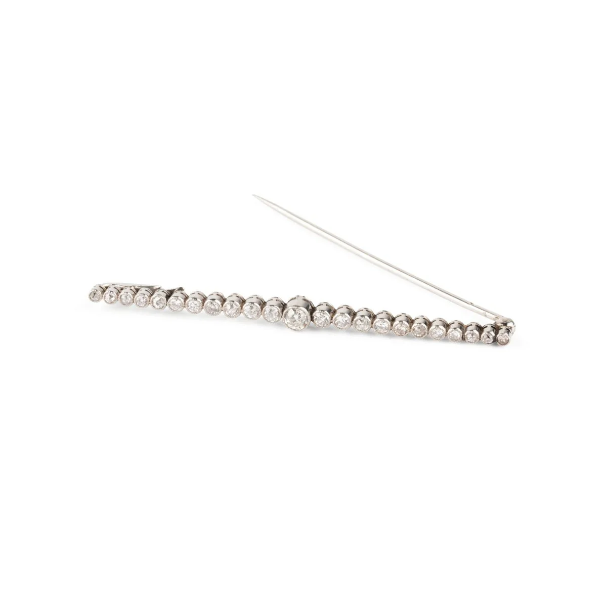 Broche Barrette HENRI VEVER en platine et diamants - Image 4