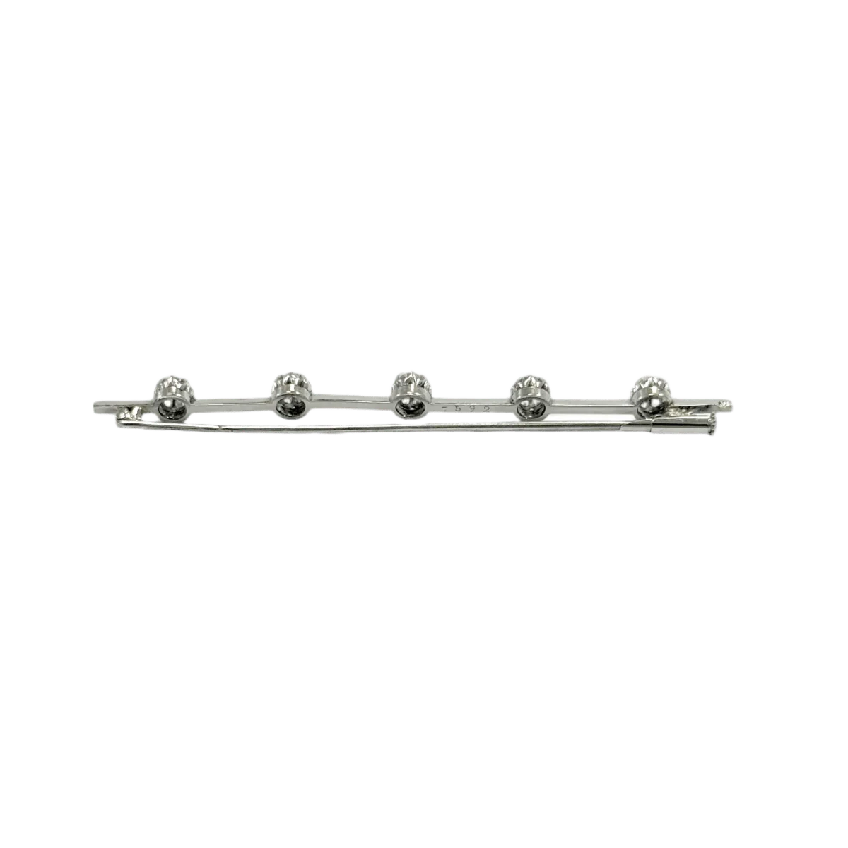 Broche Barrette en platine et diamants - Image 3