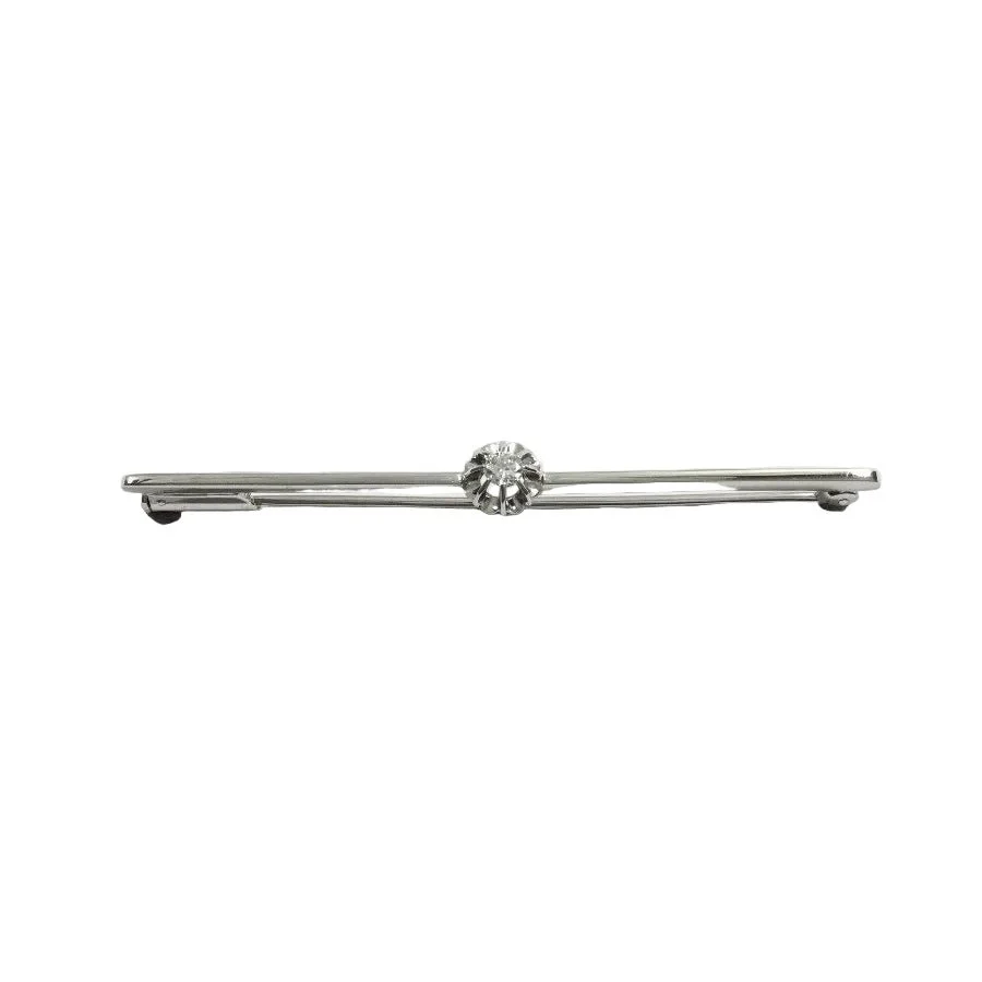 Broche Barrette en or blanc et diamant